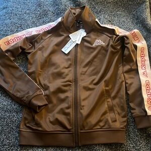 KAPPA Kids 12Y Brown Logo Track Jacket NWT